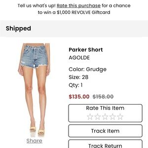 Agolde denim shorts- size 28- medium/light wash